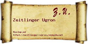 Zeitlinger Ugron névjegykártya